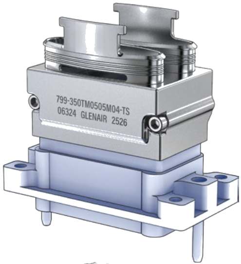 799-350 EMI Banding Backshell, Two Port Vertical