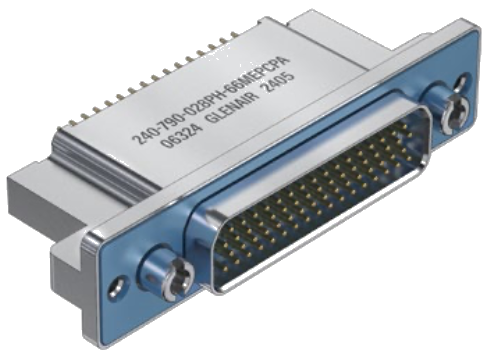 240-790-028 Panel PCB Receptacle, Straight PC Tails, Filtered