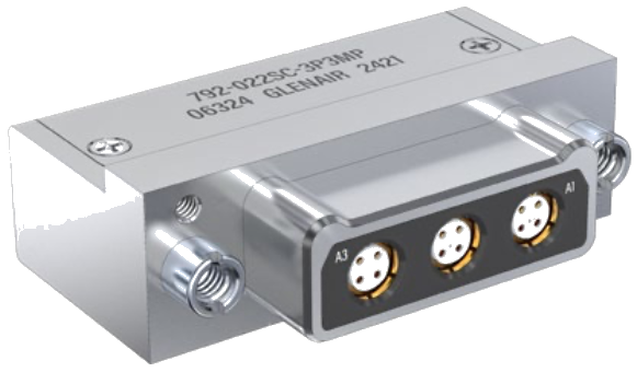 792-022 Quadrax PCB Plug, 90 Degree PC Tails