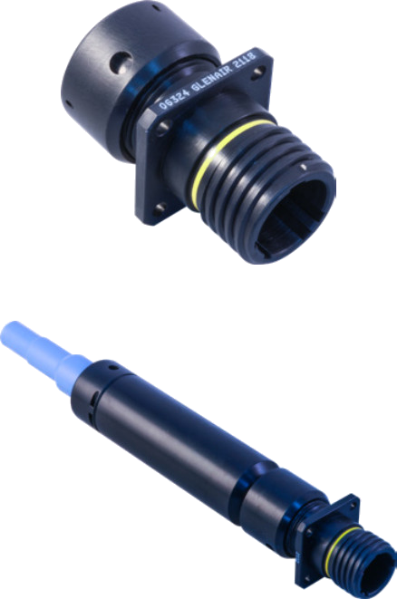 MIL-PRF-28876 Wall Mount Fiber Optic Receptacle Connector for use with MIL-PRF-29504/14 and /15 Termini, M28876/1, M28876/2, M28876/3, M28876/4, Glenair Part Number: 180-040 -03, -13, -23, -33