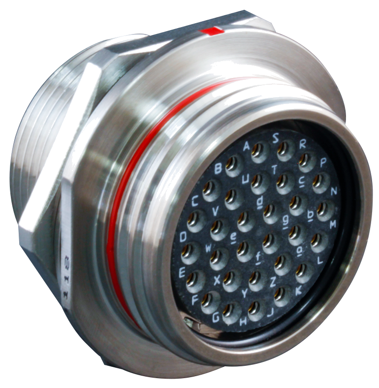 High-Pressure Environmental/Hermetic Jam Nut Bulkhead Receptacle, Front Mount 220-00 and 220-10