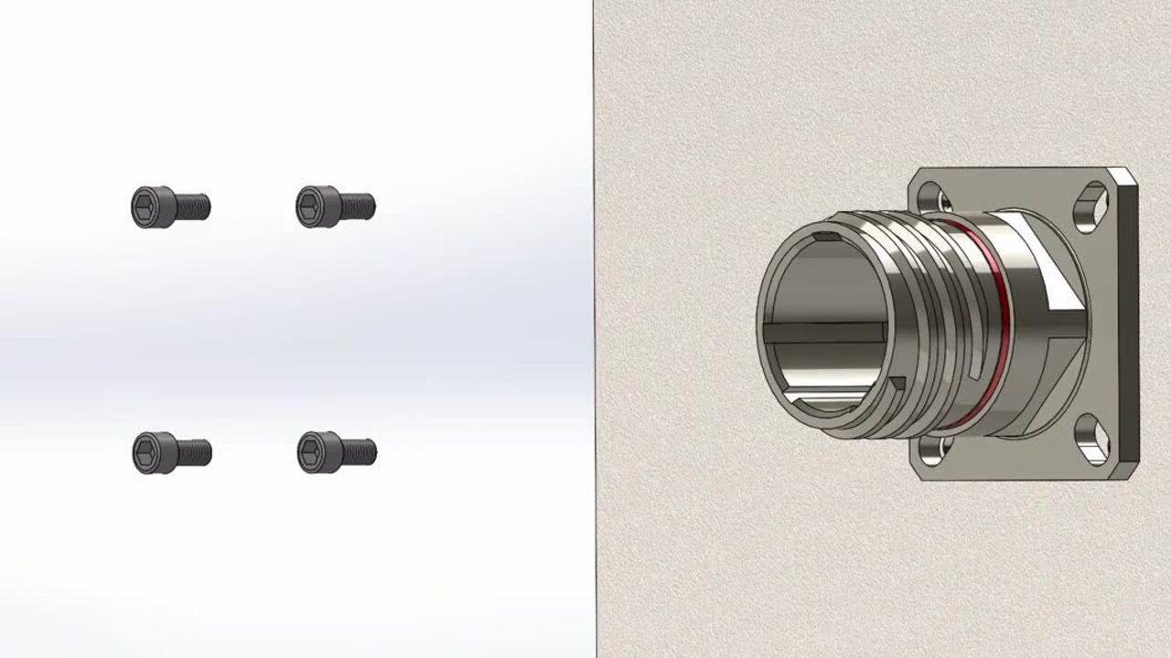 O-Ring Mounting Square Flange Hermetic Connectors