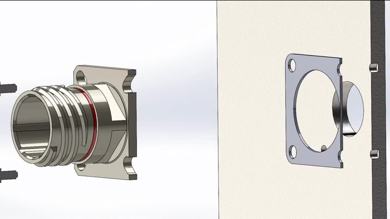 Sealing Square Flange Hermetic Connectors with Blind Mounting Holes