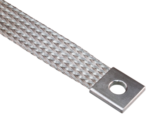 Standard-Duty A-A-59569 Ground Straps, Nickel-Plated Copper Braid 107-086