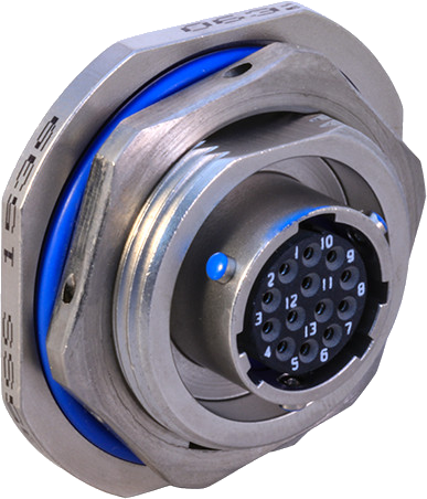 Jam Nut Mount Hermetic Bulkhead Feed-Thru, .062/.125in Panel, MIL-DTL-38999 Series II Type, 947-120