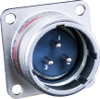 Square Flange Mount Receptacle with Solder Cup Terminations, 230-028