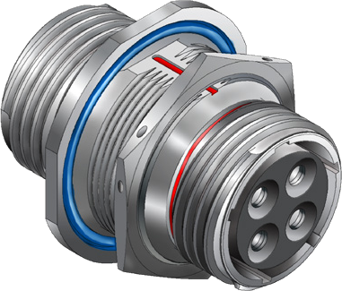 Hermetic Jam Nut Feed-Thru Receptacle, 970-007