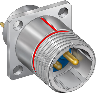 Hermetic Square Flange Receptacle, 970-012