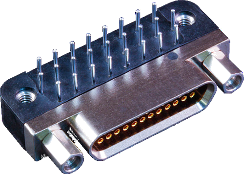 Micro-D Low Profile Metal Shell Connector, Right Angle PCB Termination, Series MLDM