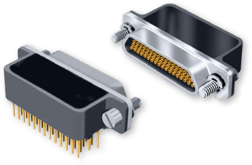 Micro-D Compact Flange, Right Angle Mount Connector, Series GMR7590C