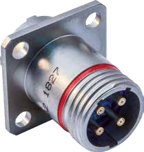 Hermetic Receptacle with Coax Pin Contacts and Non-Removable Crimp Cable Adapters, 801-059