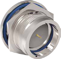 Hermetic Receptacle with Rear Accessory Threads and Solder Cup Contacts, 802-062