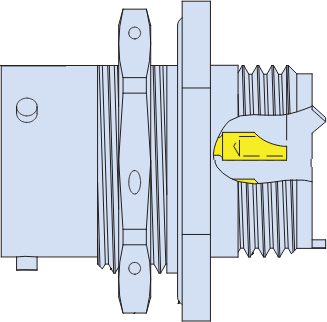 Bayonet Coupling Jam-Nut Receptacle with Accessory Threads, 230-043