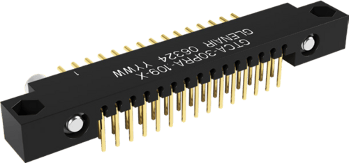Right Angle PCB Connector with Pin Contacts and Mounting Ears GTCA-RA
