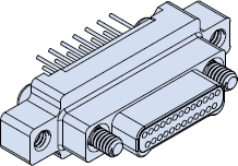 891-039 and 891-040 Vertical Mount Thru Hole PCB Nano Rectangular Connectors with Mounting Ears
