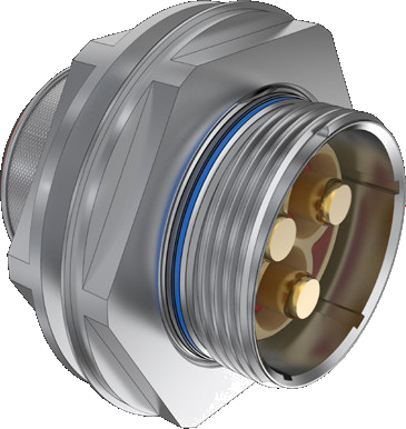 Jam-Nut Receptacle, Bus Bar and Lug Contacts, Bonded Grommet for TurboFlex or Tape-Wrapped Wire 972-013