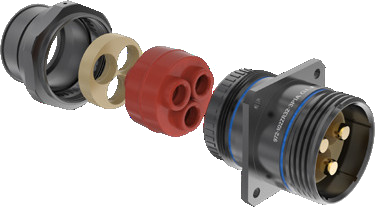 Wall-Mount Receptacle with Banding Platform, Compression Grommet for Tape-Wrapped or Extrusion-Insulated Wire 972-102