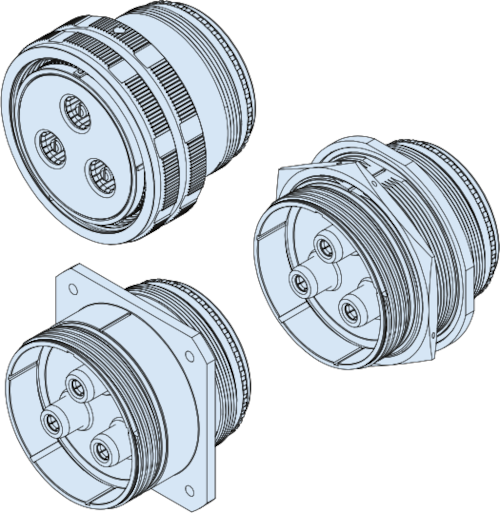 Plug, Jam Nut/Wall Mount Receptacles, Crimp Removable, 970-048