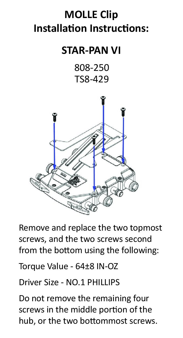 STAR-PAN™ VI 808-250 and TS8-429 MOLLE Clip Installation Instructions