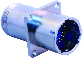 Connector Wall-Mount Receptacle with Crimp-Removable Contacts, 240-381R