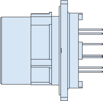 Panel Mount Receptacles with PC Tails, "Washout" Standoff, 234-209