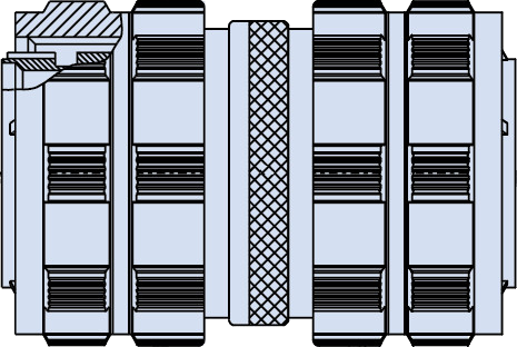 In-Line Plug/Plug Connector Saver, MIL-DTL-38999 Series III Type 233-214