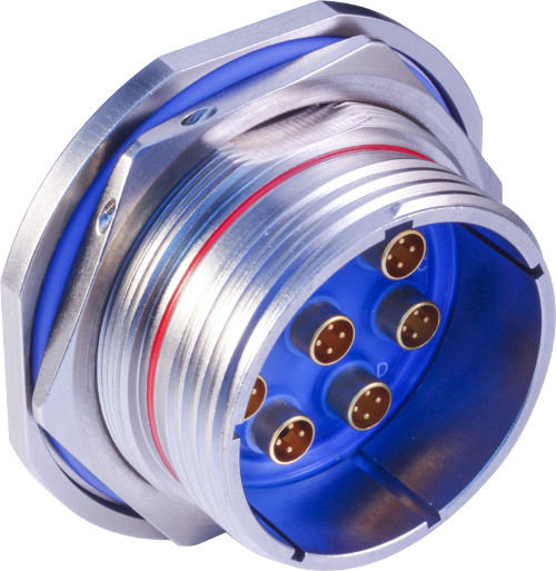 Jam-Nut Mount with PC Tail Quadrax Contacts 233-254