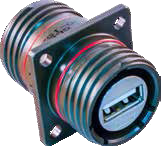 Feed-Thru Receptacle with Front/Rear USB Interface 233-370